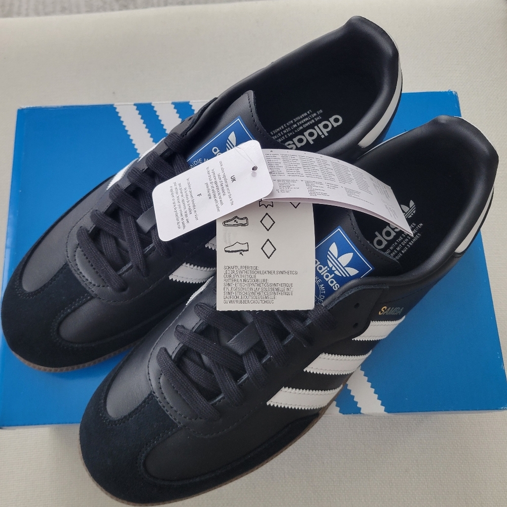 Adidas Men's Black and White Samba OG Sneakers